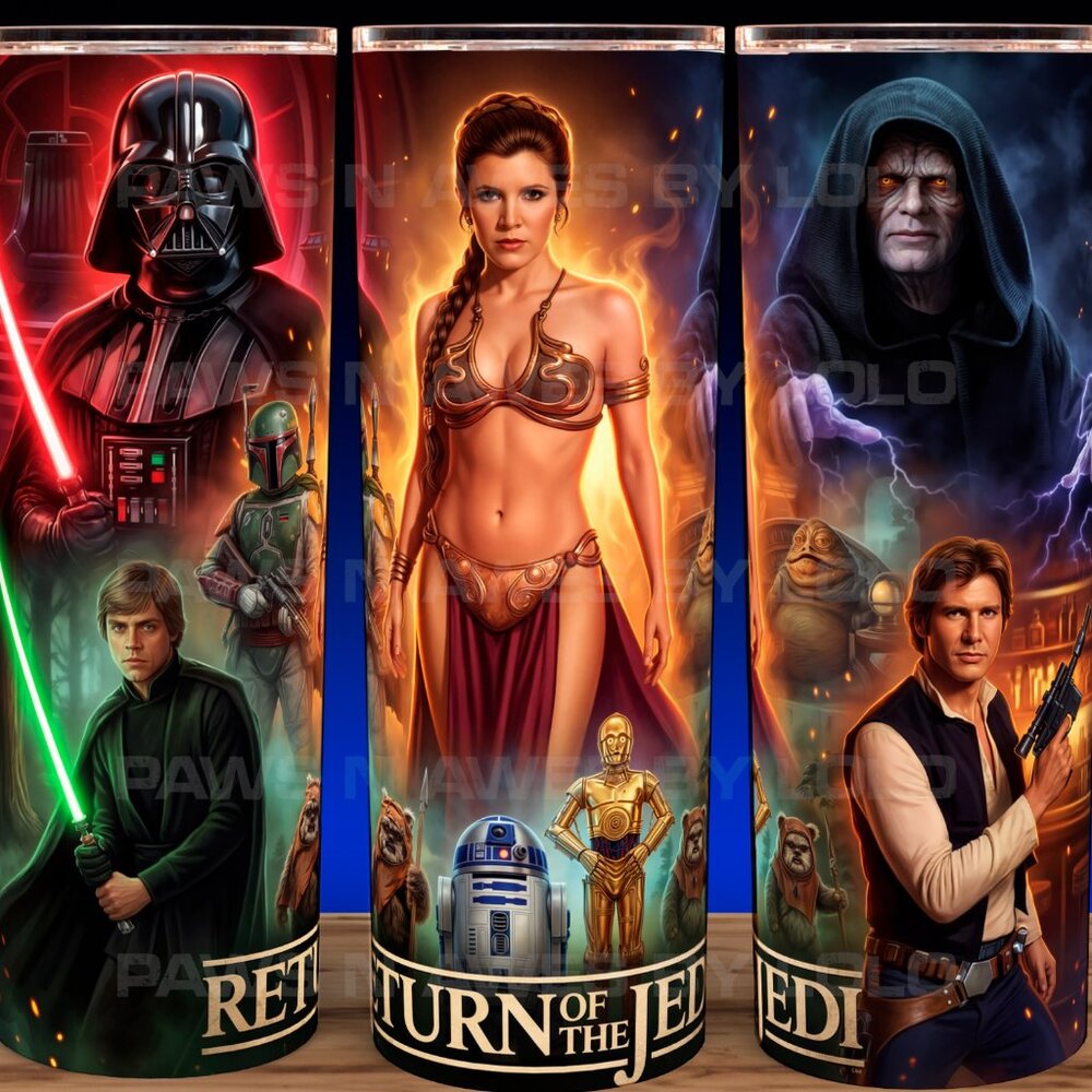 Star Wars Return of the Jedi Slave Leia - Darth Vader - Jabba Cup Mug Tumbler